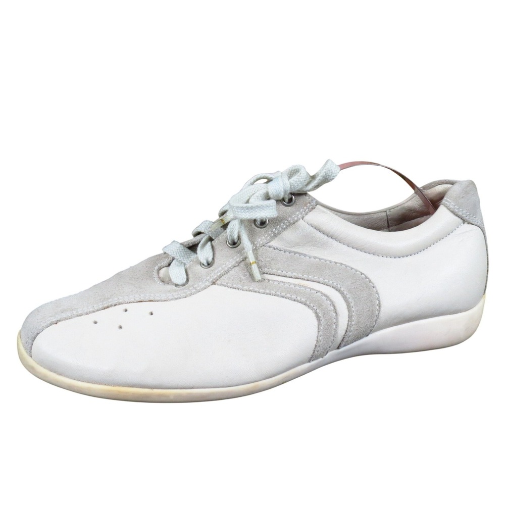 Geox Respira Women Walking Shoe Size 38.5‎ Casual Comfort Sneaker White Leather